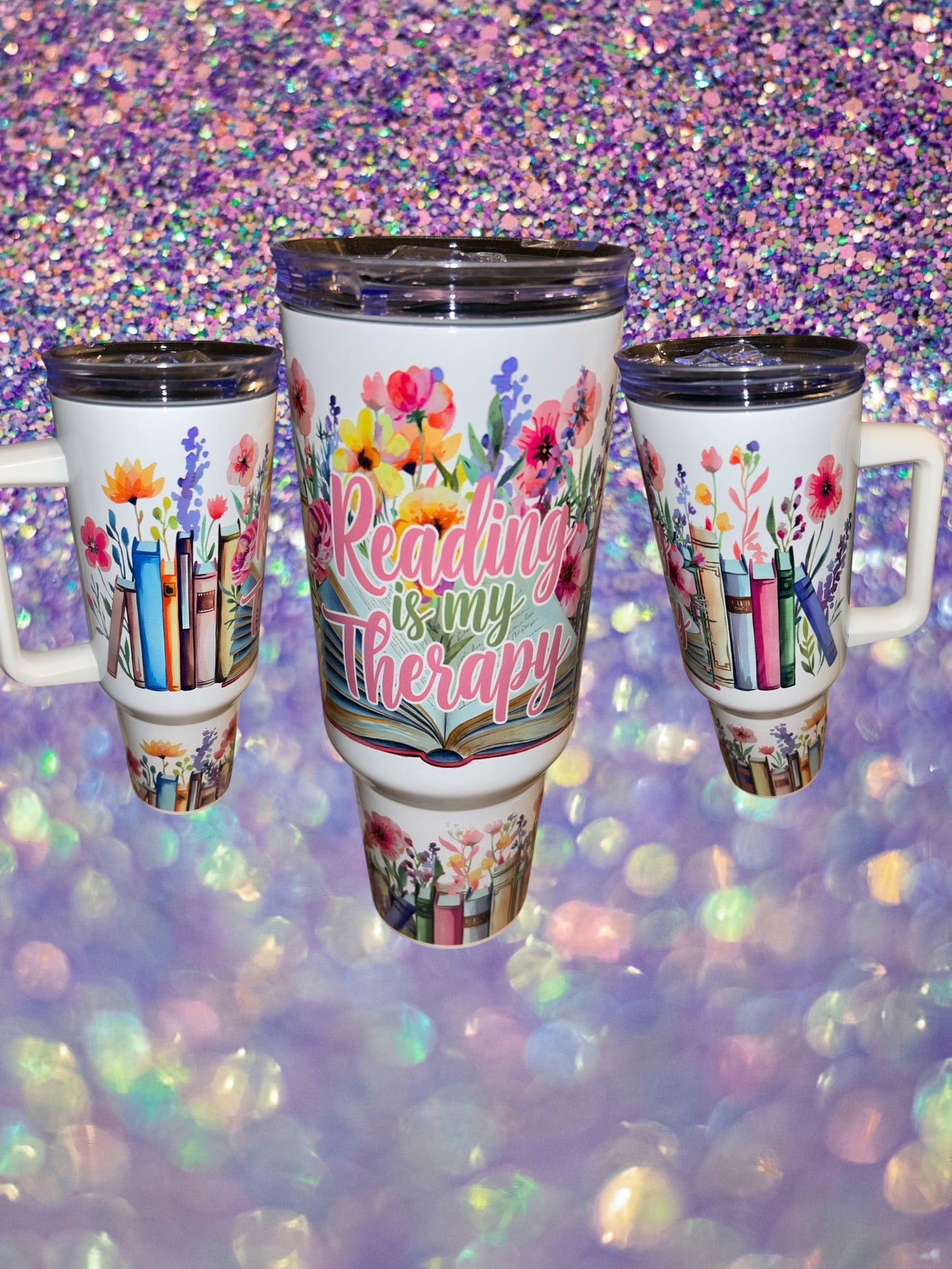 Reading is my therapy 40oz tumbler
