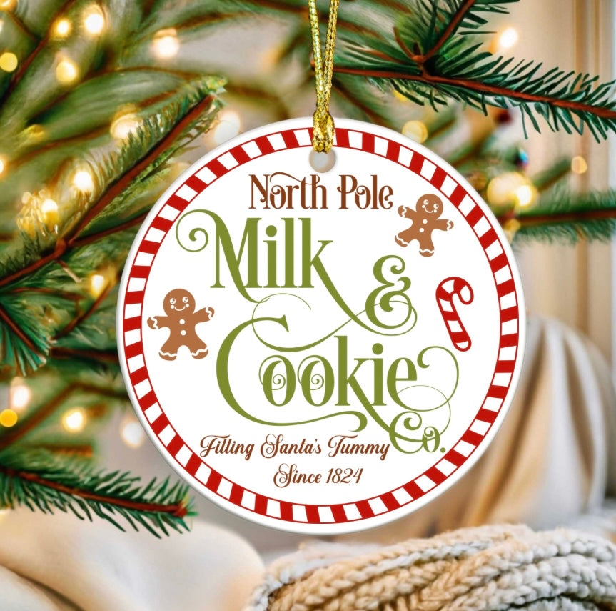 Milk and cookie co ornament