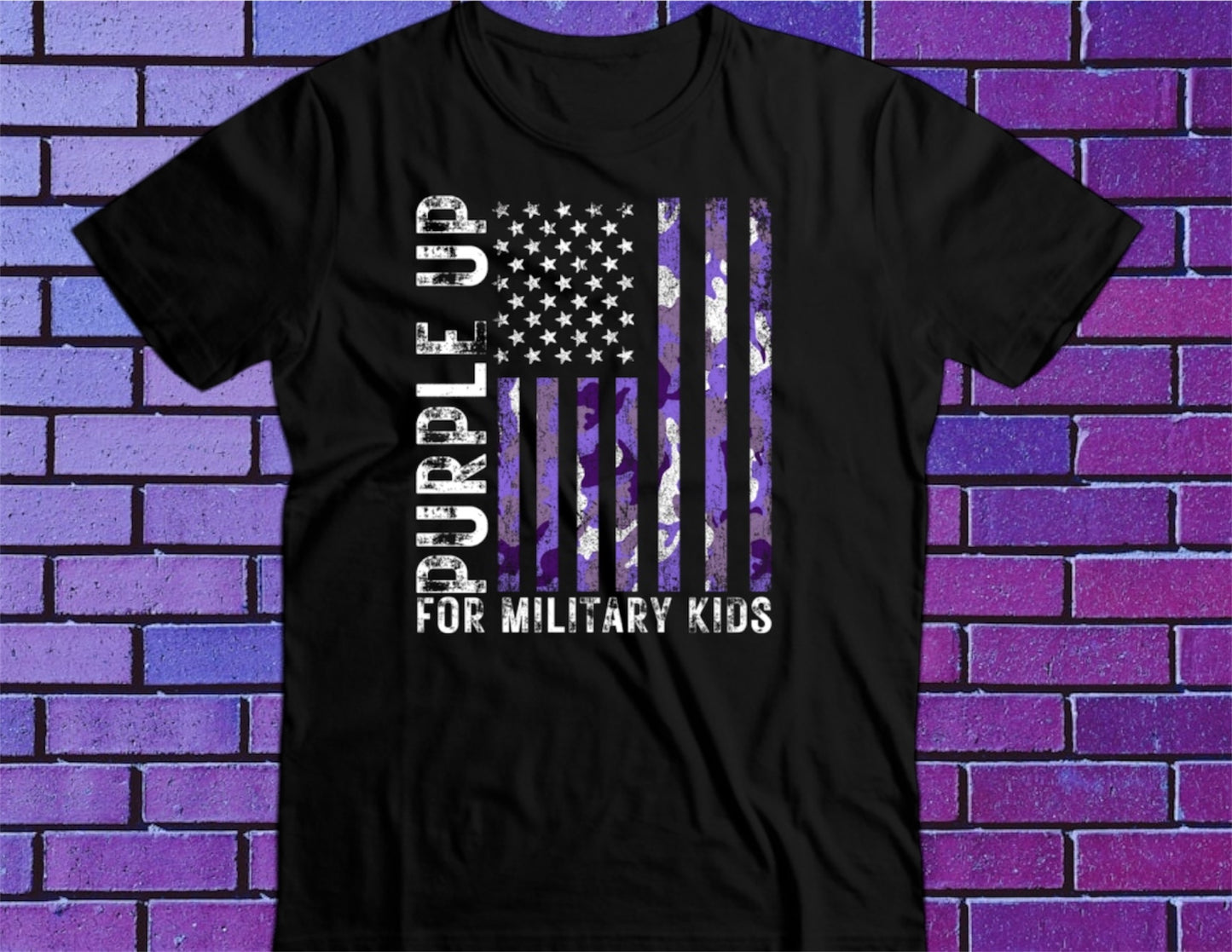 Purple up camo tshirt