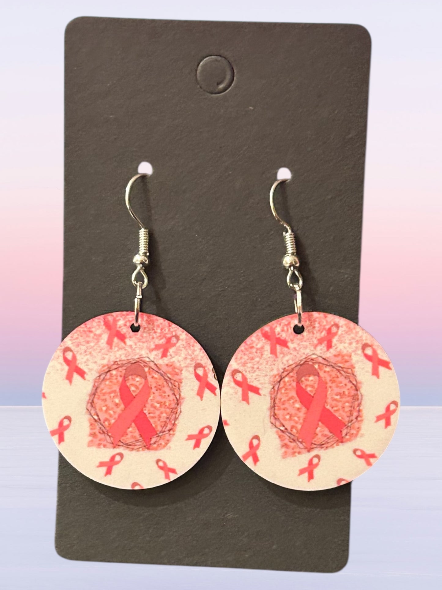 Cancer round earrings