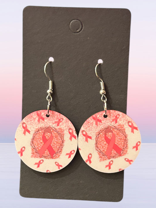 Cancer round earrings