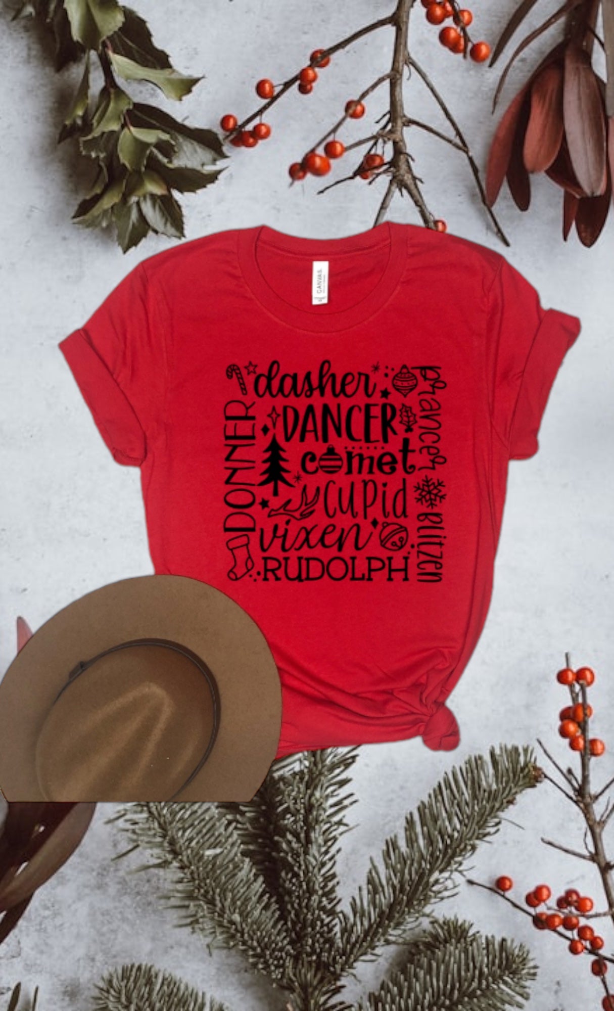 Reindeer names tshirt