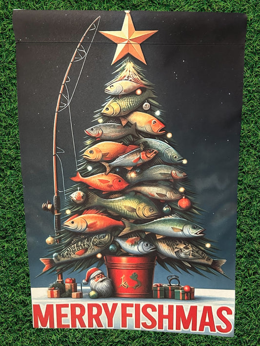 Merry fishmas flag