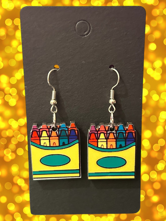 Crayon box earrings