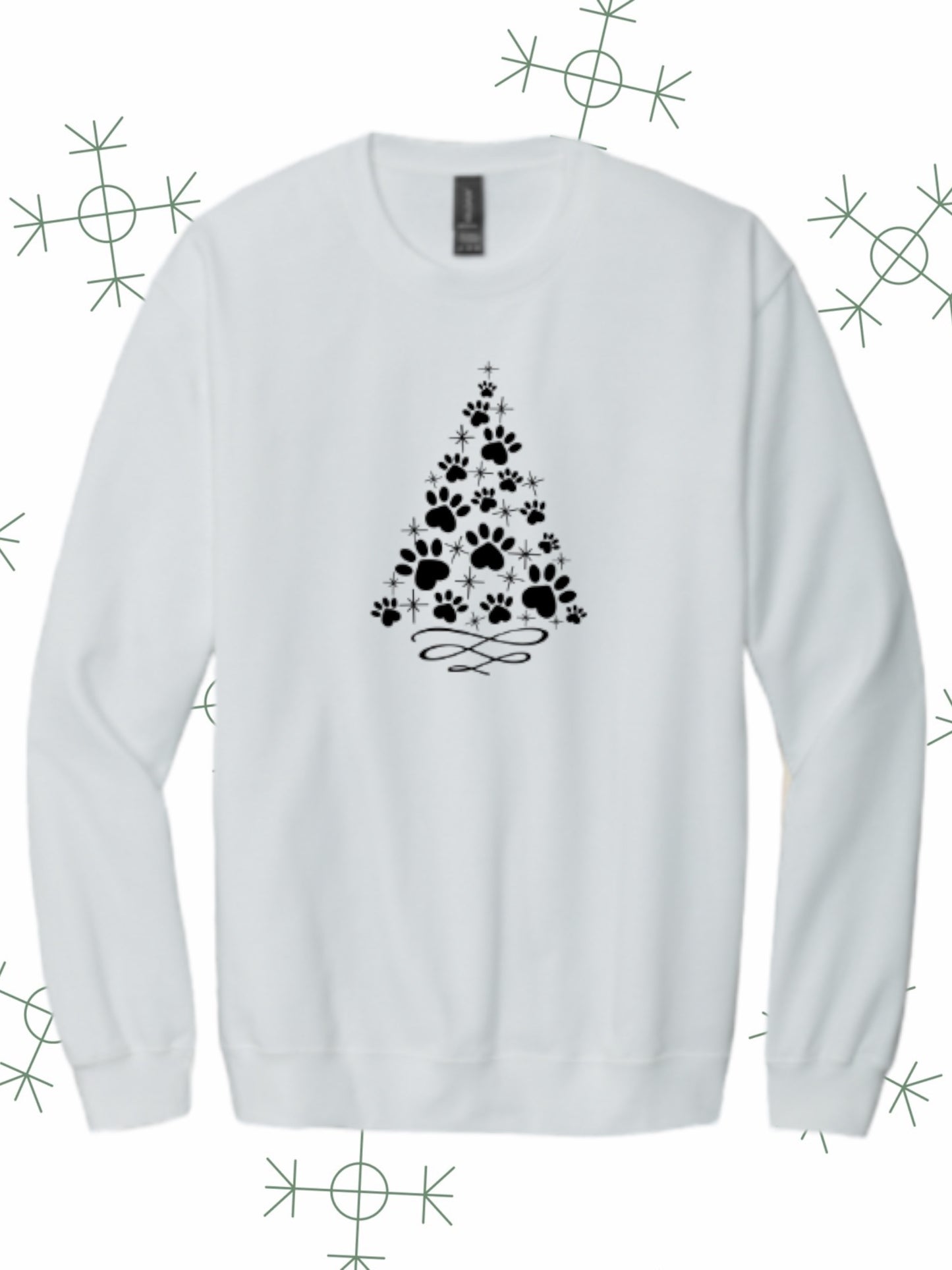 Paw prints Christmas tree crewneck