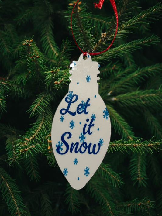 Let it snow bulb ornament