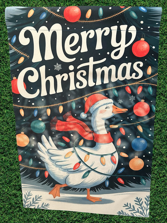 Merry Christmas goose flag