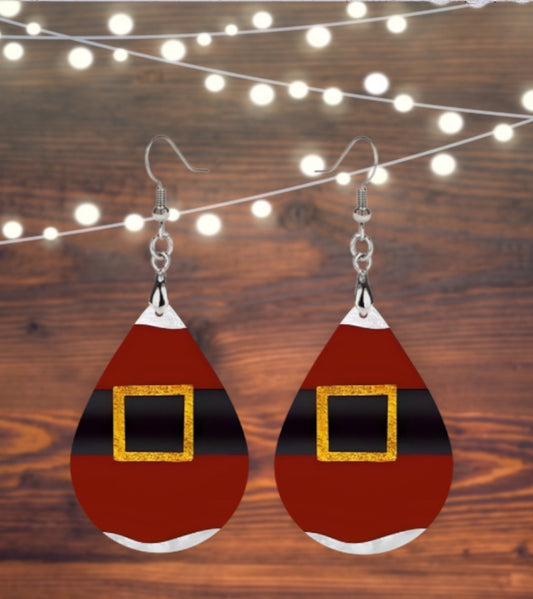 Santa belt teardrop earrings