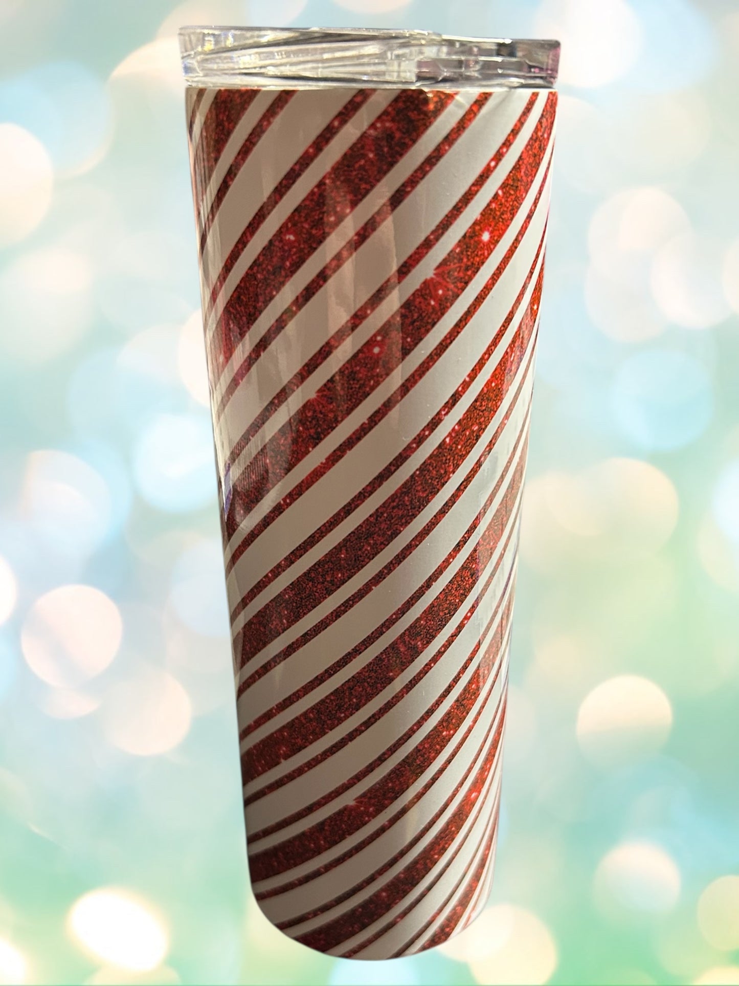 Candy cane glitter 20oz tumbler