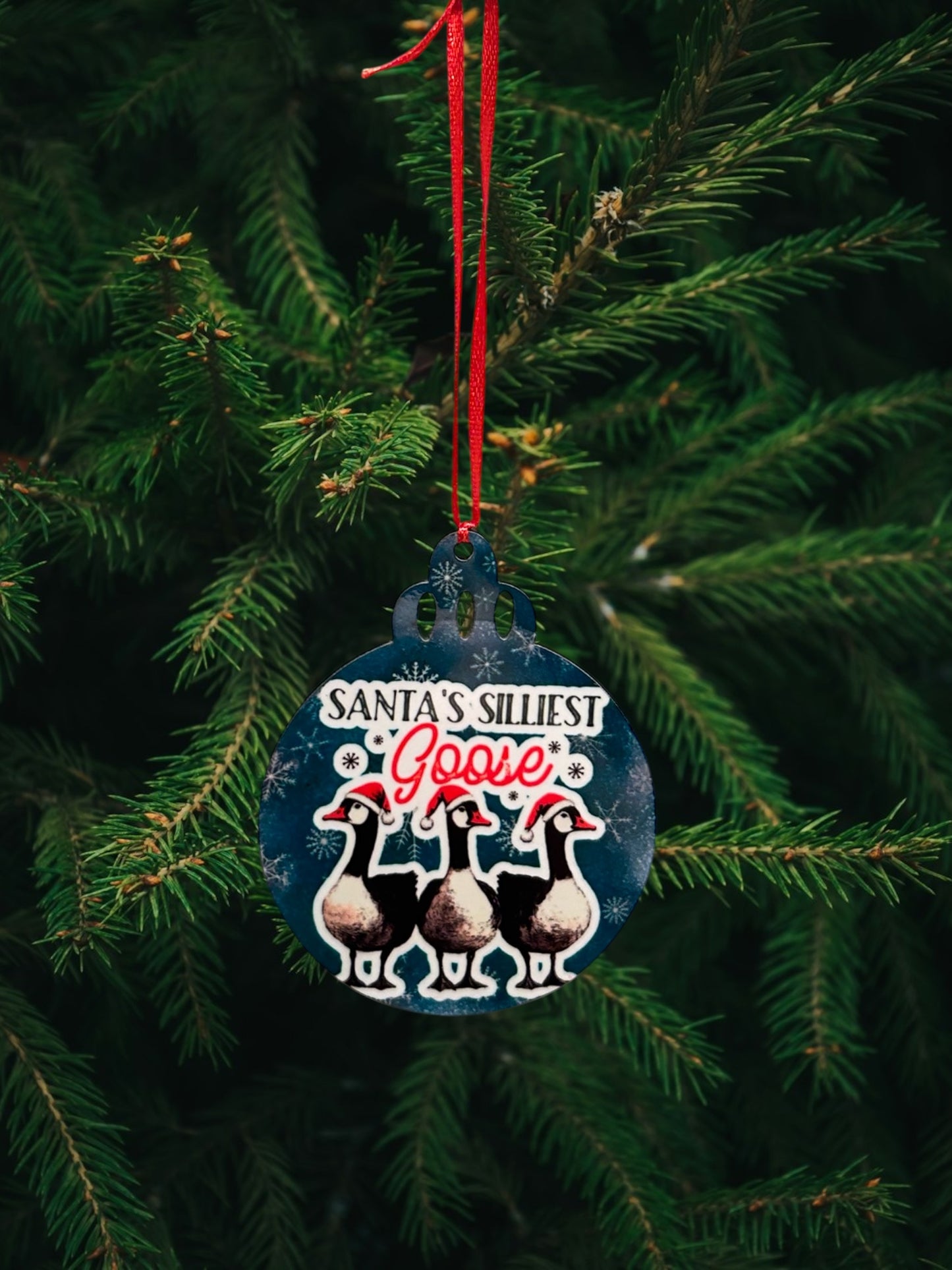Santa’s silliest goose ornament