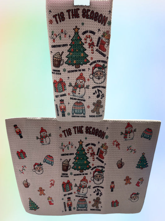 Tis the season waffle towel