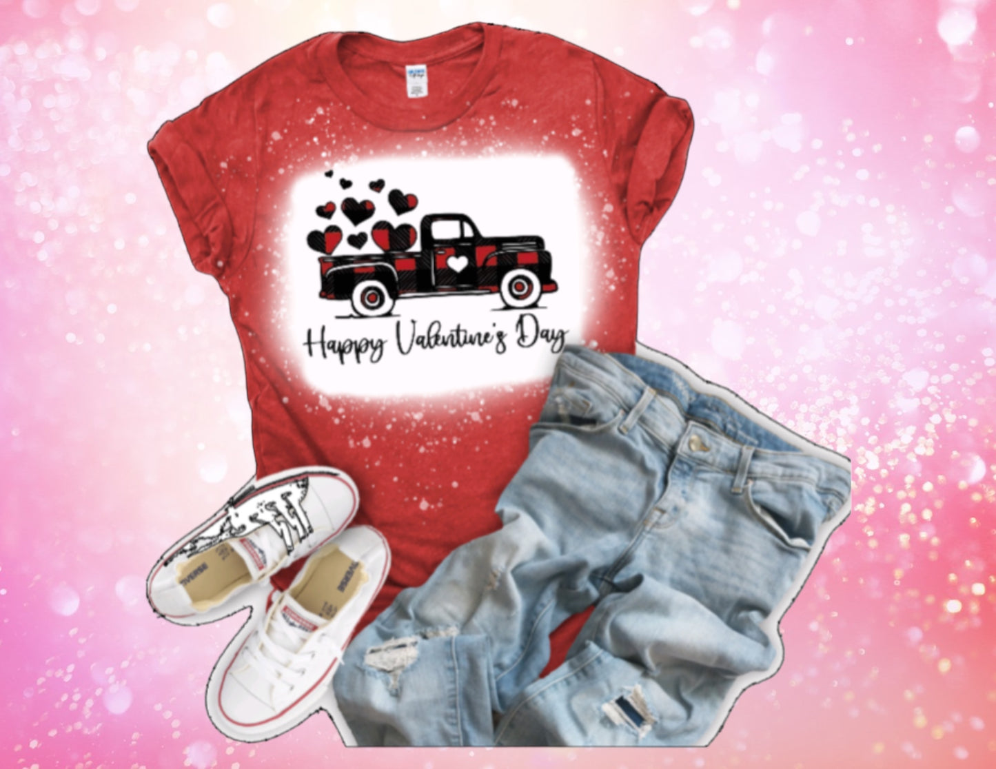 Happy Valentine’s Day truck tshirt