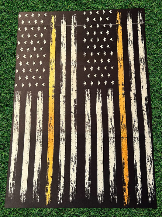 Thin yellow line garden flag