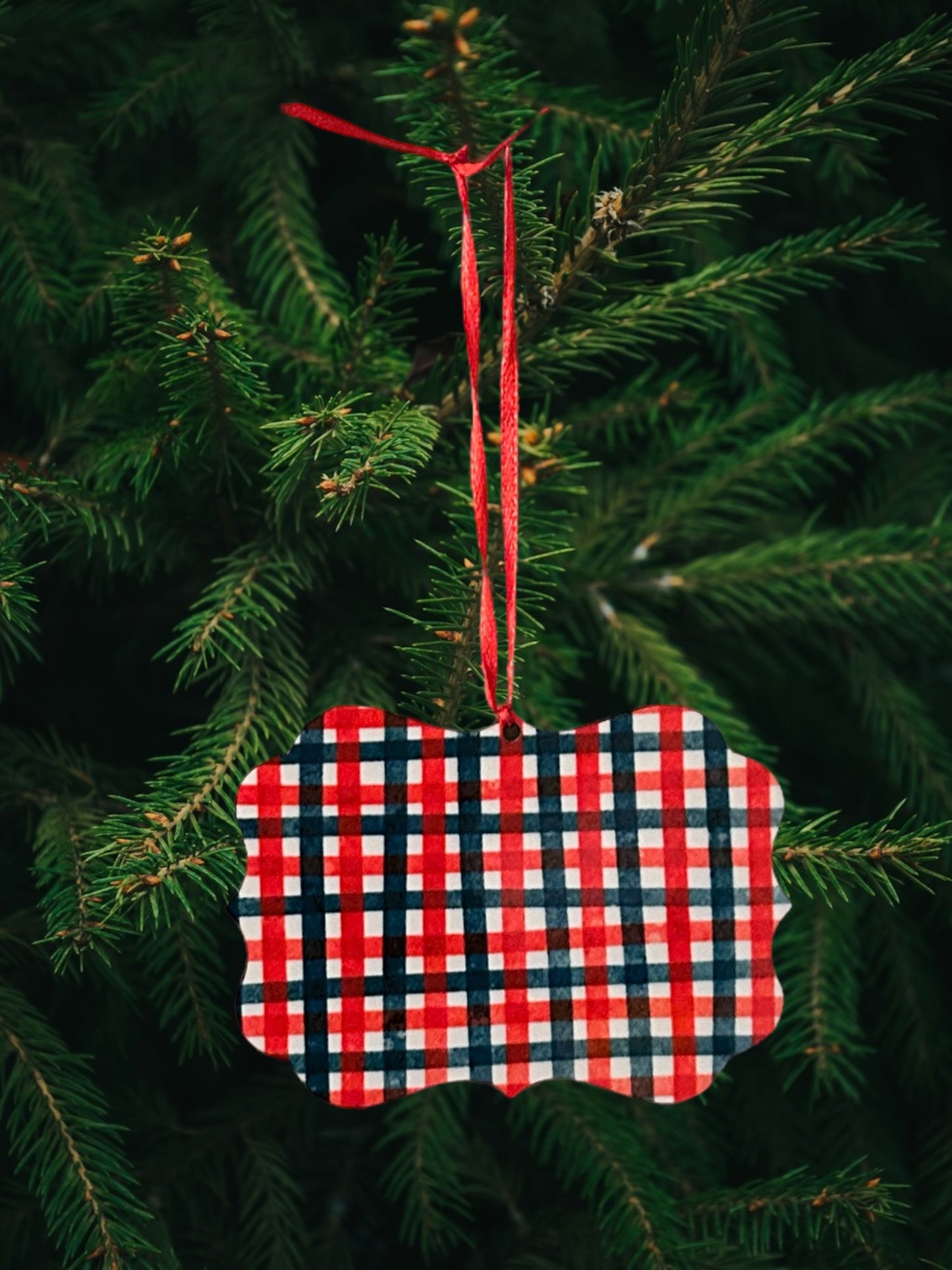 Plaid ornament