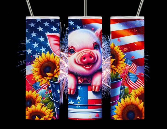 Patriotic pig 20oz tumbler