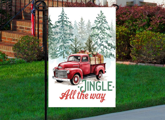 Jingle all the way 12x18 garden flag