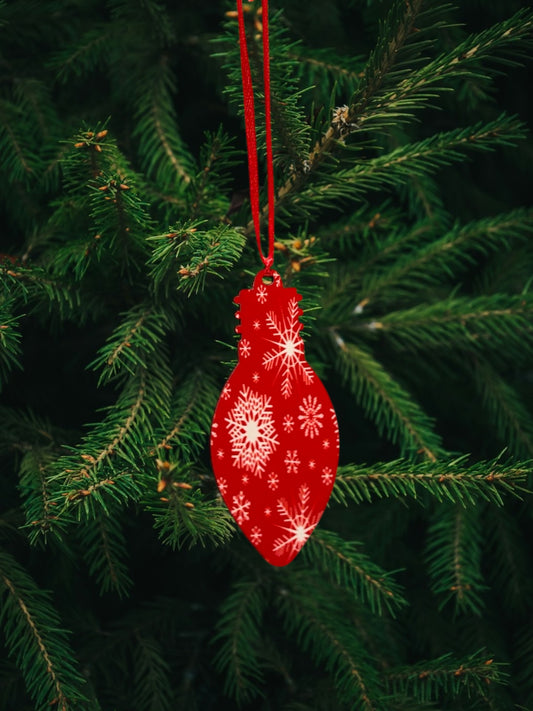 Red snowflakes bulb ornament