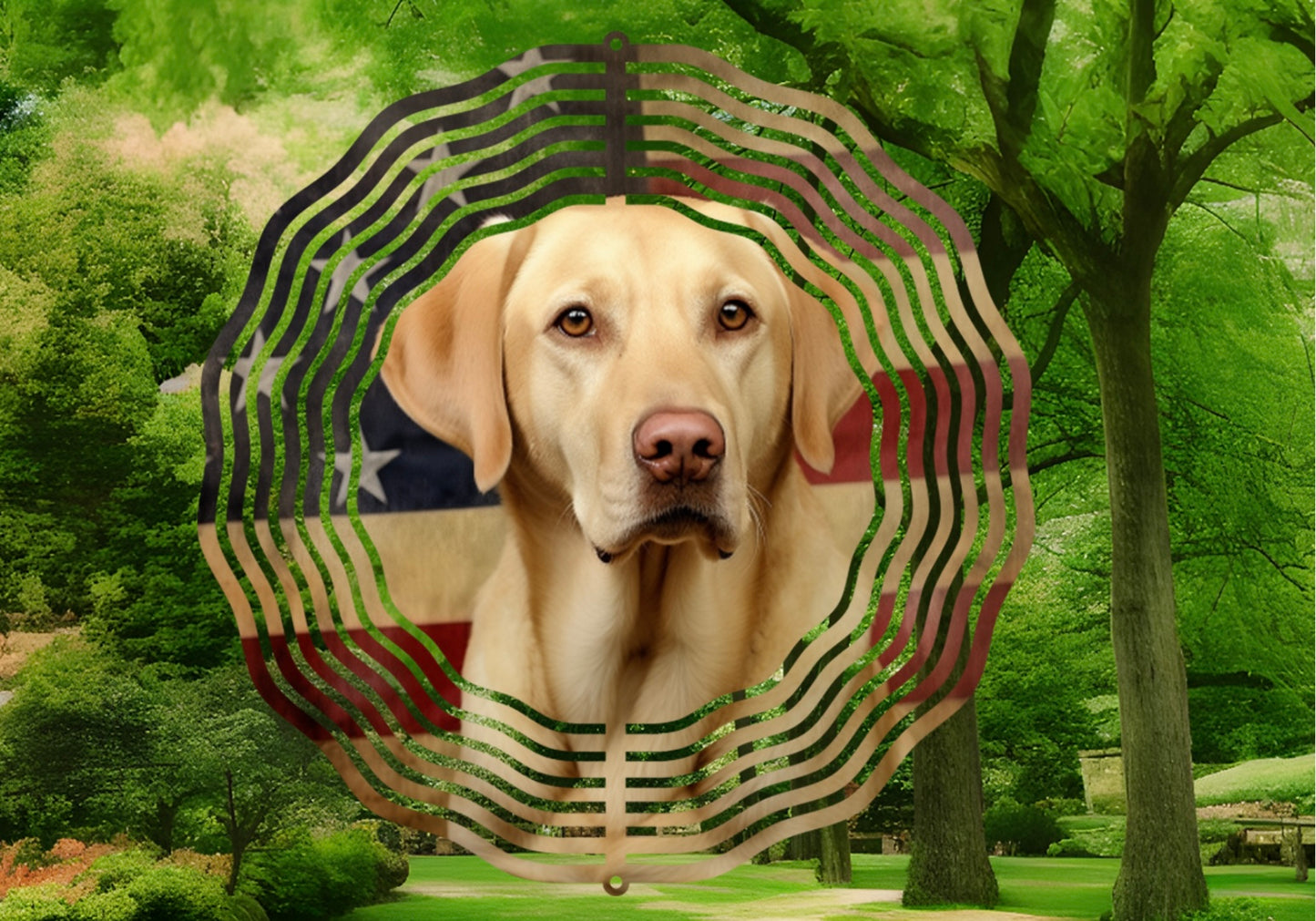 Yellow lab 8in wind spinner