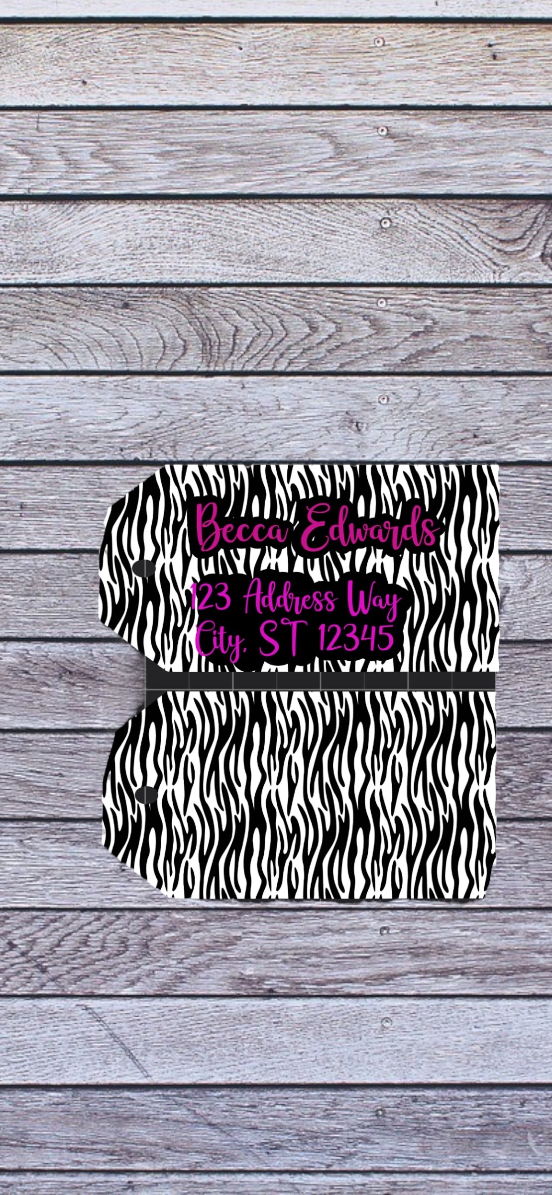 Zebra luggage tag