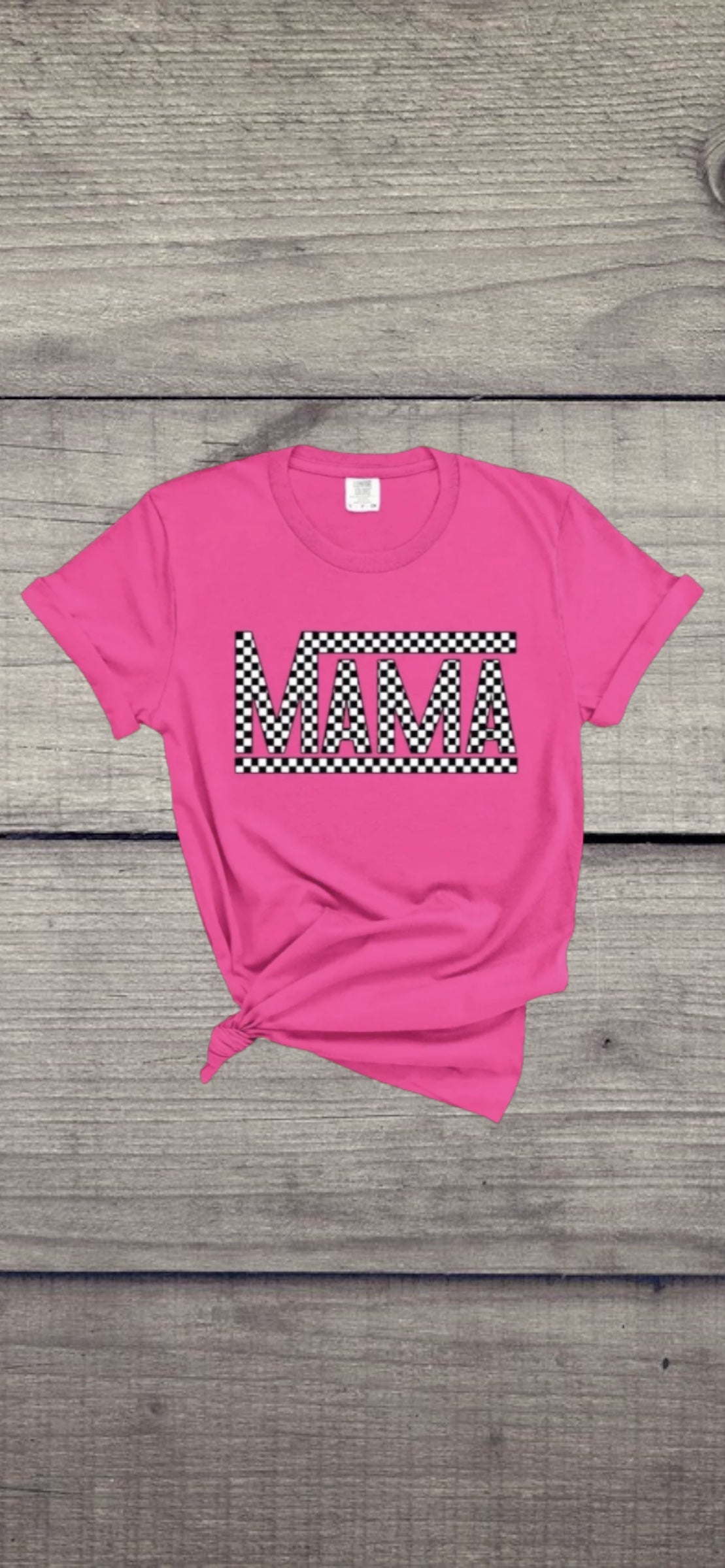 Checkered mama tshirt