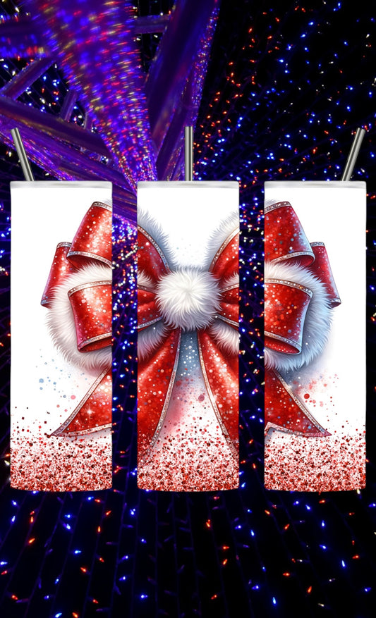 Red Christmas bow 20oz tumbler