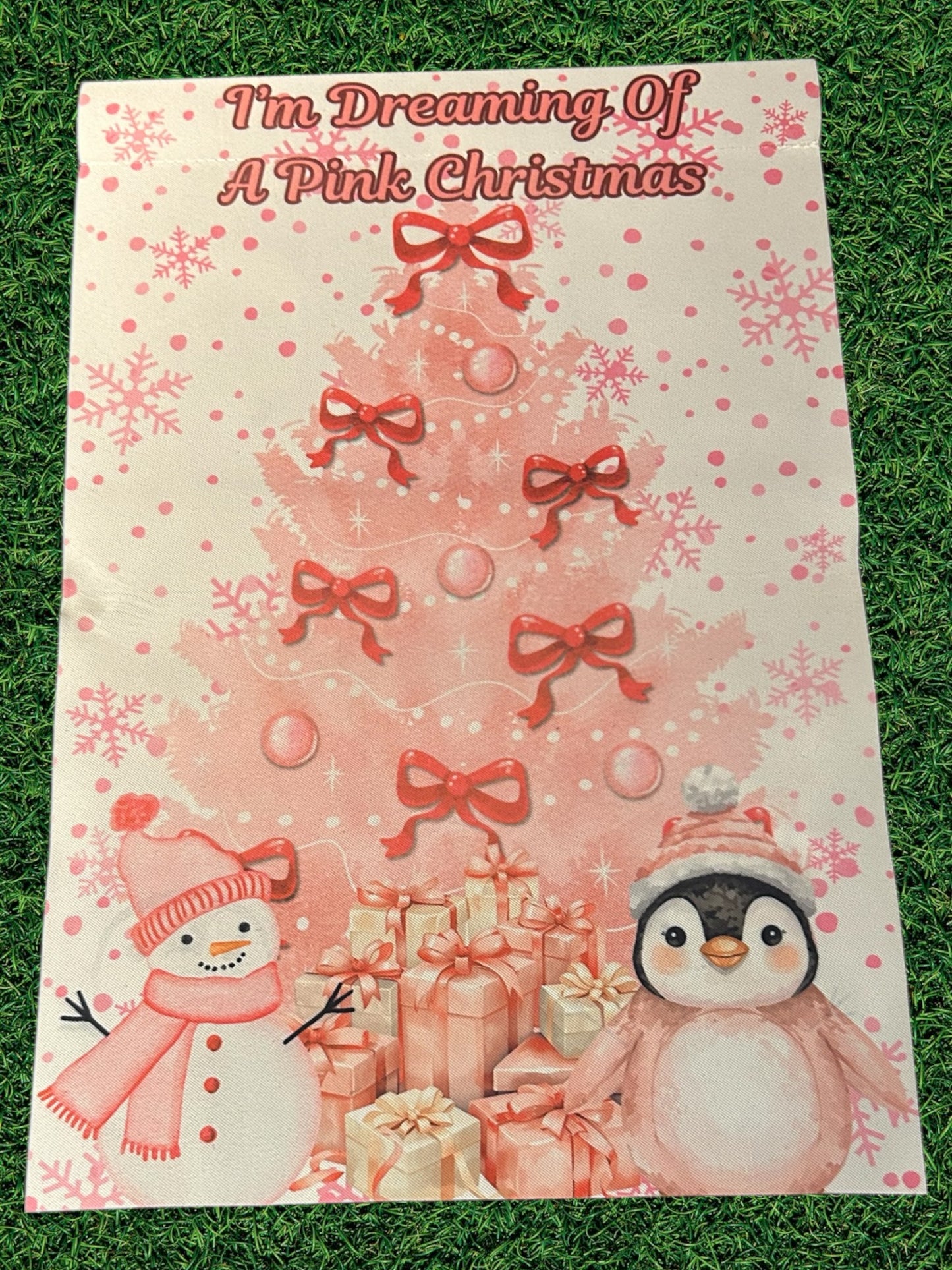 I’m dreaming of a pink Christmas garden flag