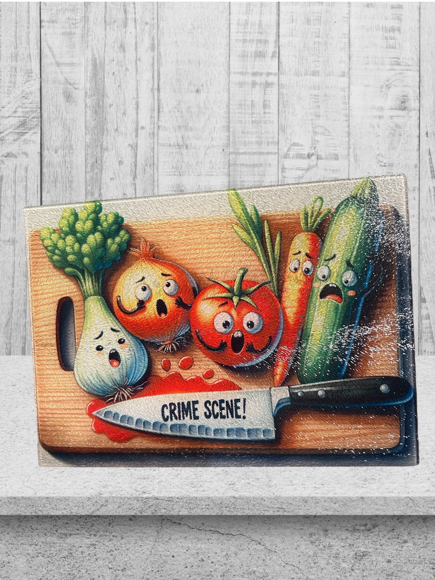 Crime scene 8x11 glass cutting board