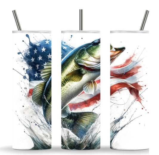 Bass fish 20oz tumbler