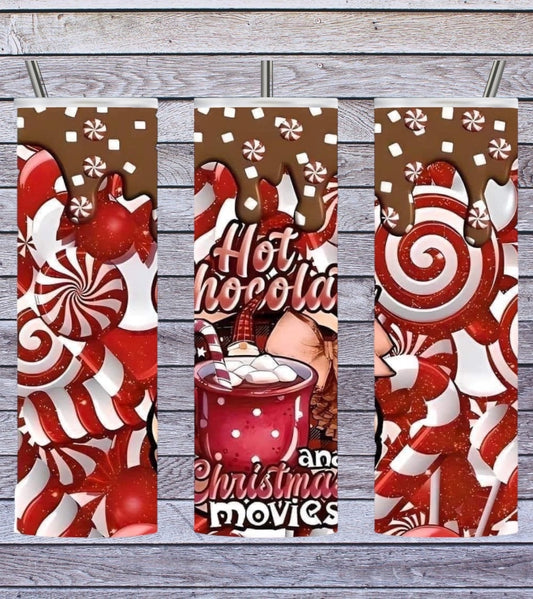 Hot chocolate and Christmas movies 20oz tumbler