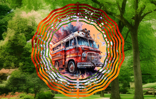 Fire truck wind spinner
