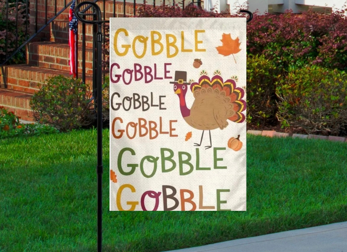 Gobble gobble 12x18 garden flag