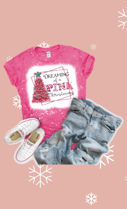 Dreaming of a pink Christmas tshirt