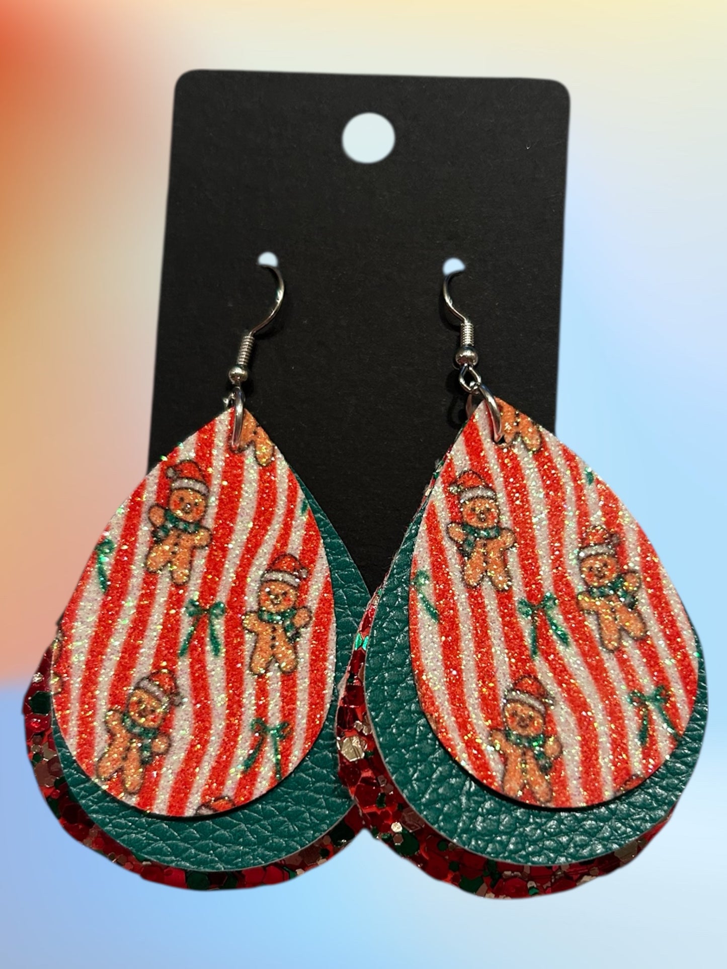 Gingerbread men 3faux earrings