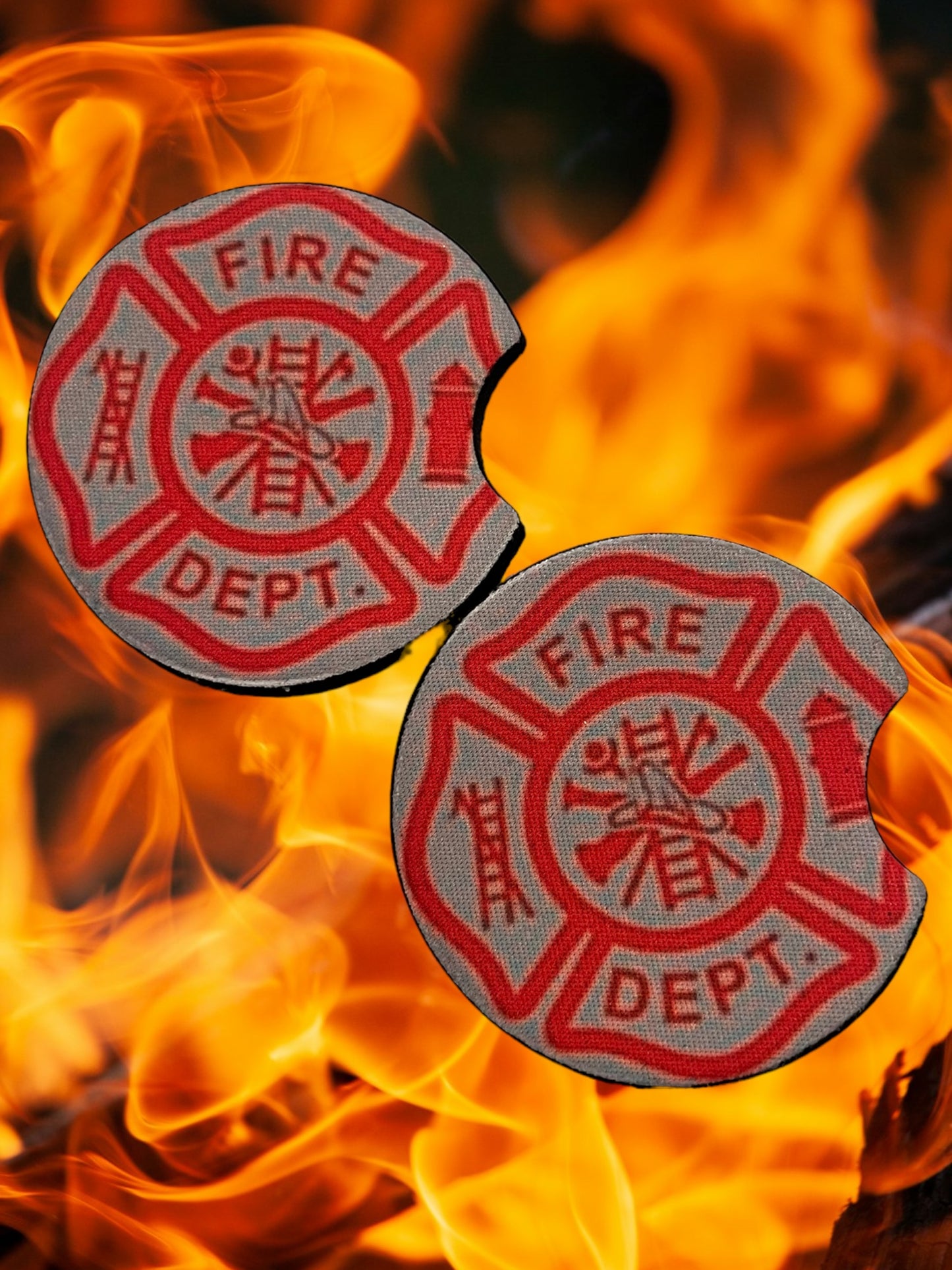Fire dept coasters set (2)