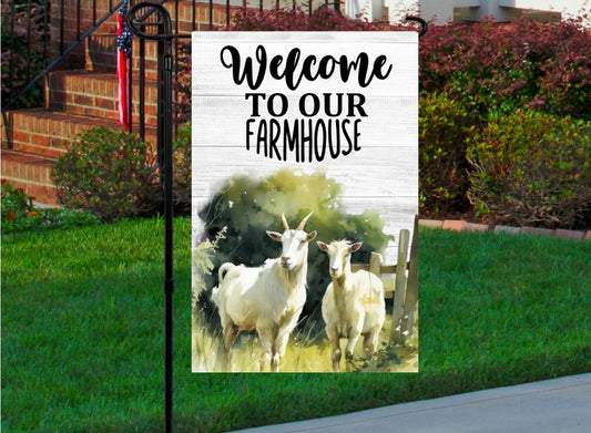 Welcome to our farmhouse 12x18 garden flag