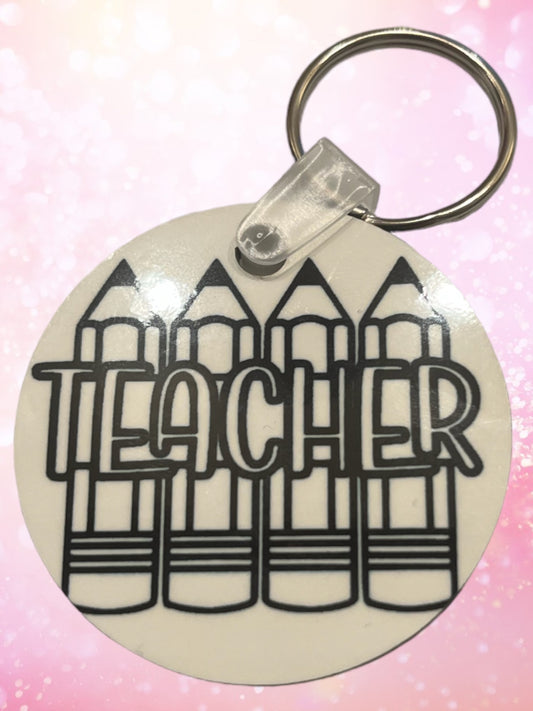 Pencil teacher 2” keychain