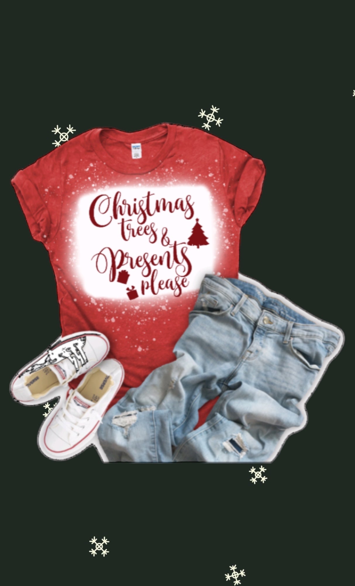 Christmas trees and presents please tshirt