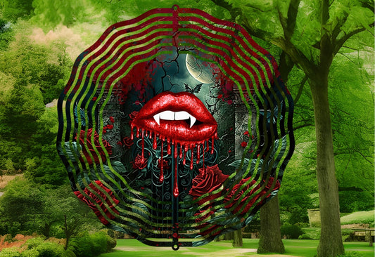 Vampire lips 8in wind spinner