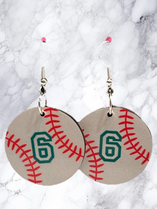 Custom baseball earrings
