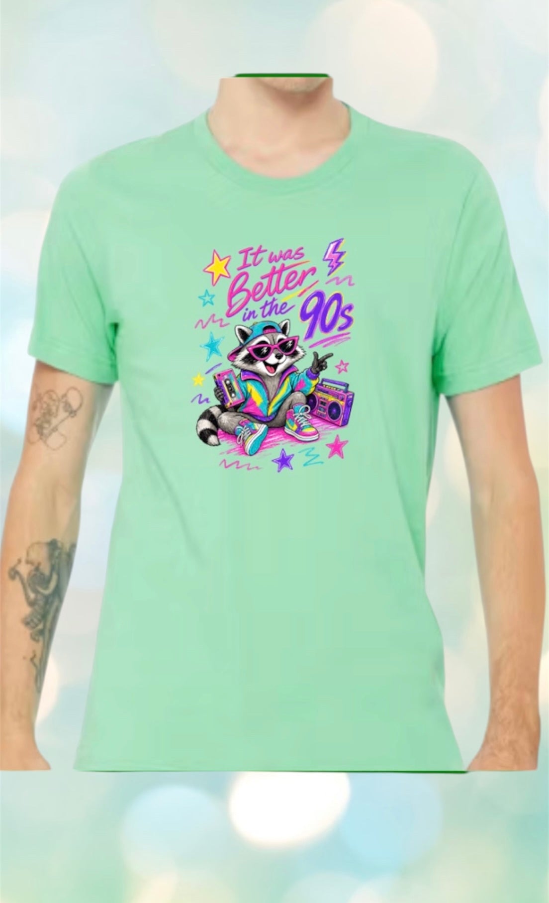 It was better in the 90s raccoon tshirt