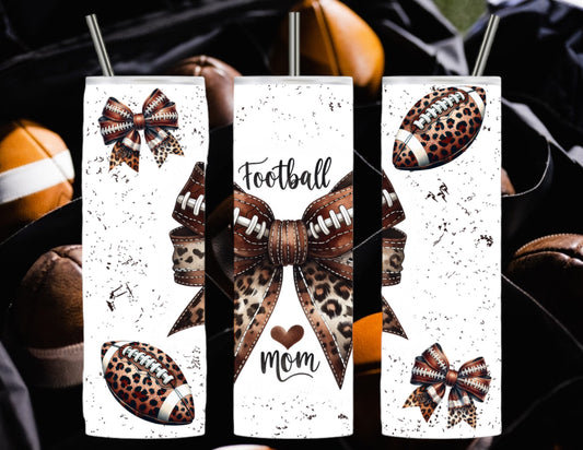 Football mom coquette 20oz tumbler