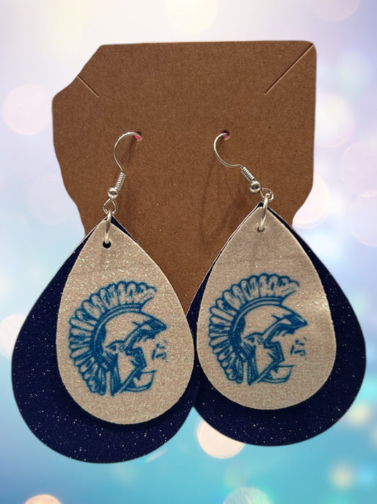 Spartan faux earrings dk blue