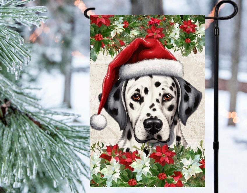 Christmas Dalmatian 12x18 garden flag