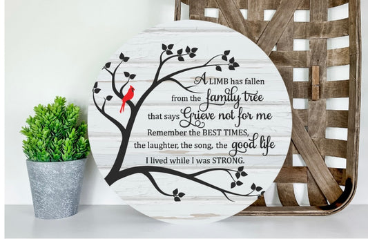 In remembrance 10in round sign