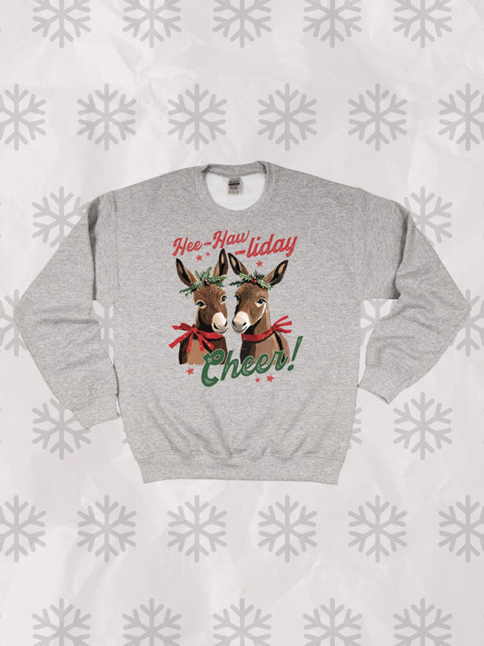 Hee haw-liday cheer crewneck