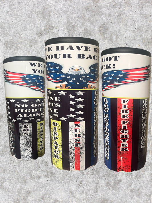 We have got your back 12oz coozie