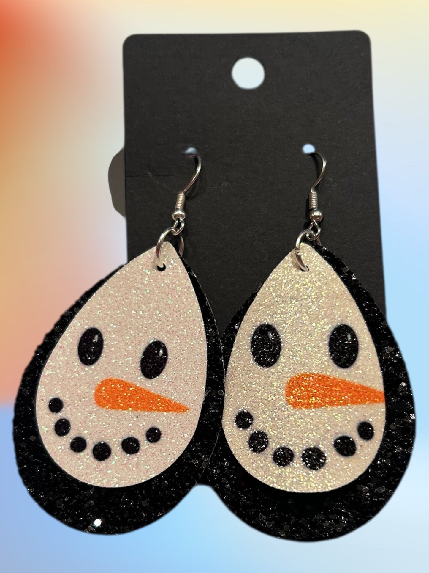 Snowman face faux earrings