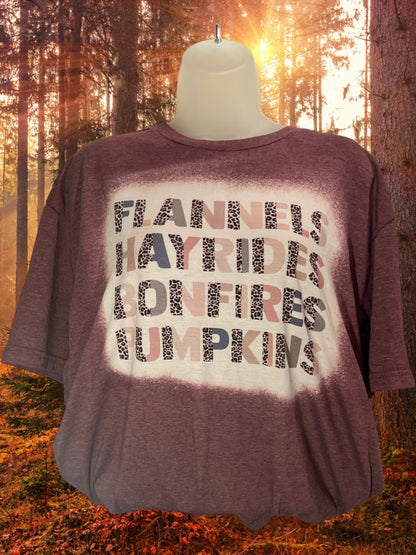 Flannels hayrides bonfires pumpkins tshirt