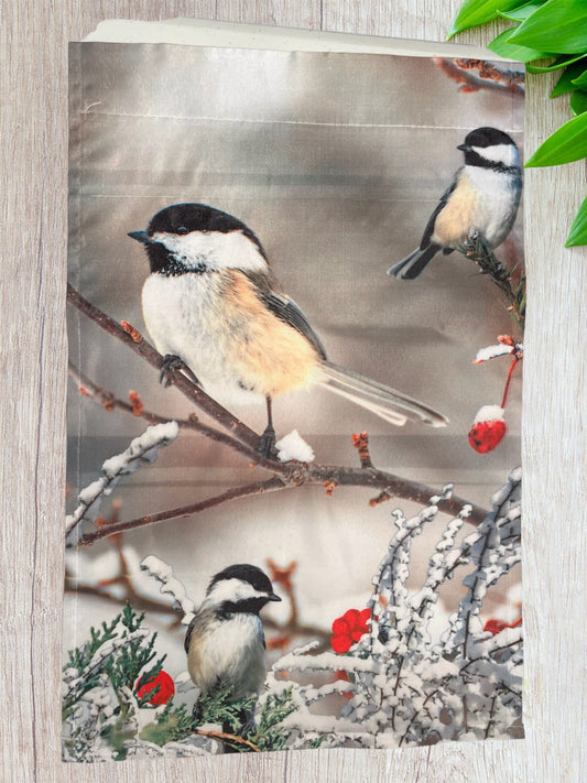 Chickadees 12x18 garden flag