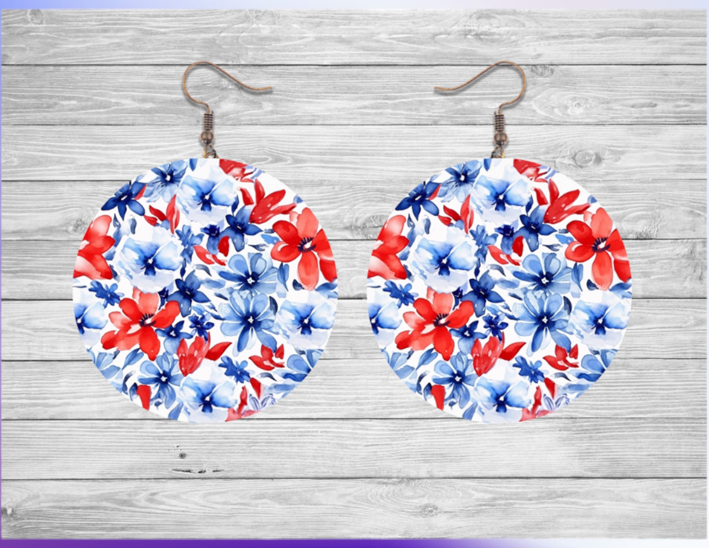 American sunflowers round earrings